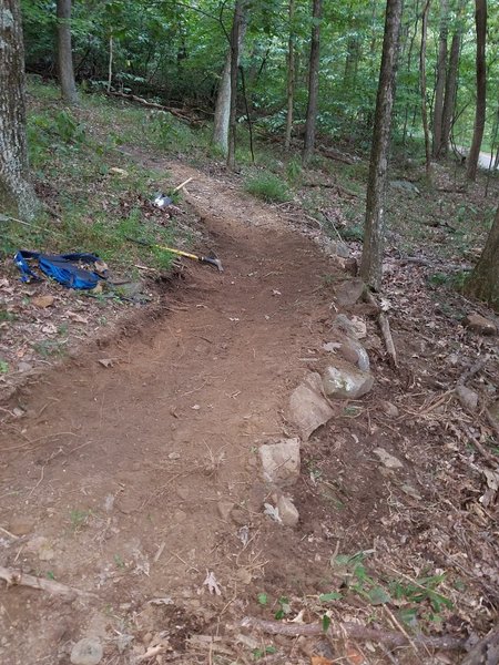 Berm after the middle section rock drop.