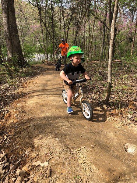 Tom Sawyer is kid friendly, even on strider bikes.