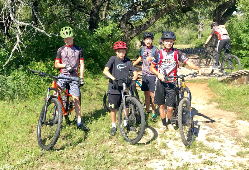 LTR middle school boys team out at Reimers Ranch for practice (at the pump track next to the parking lot)