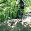 Jumping some really cool rocks on Cloab at Claremore lake.