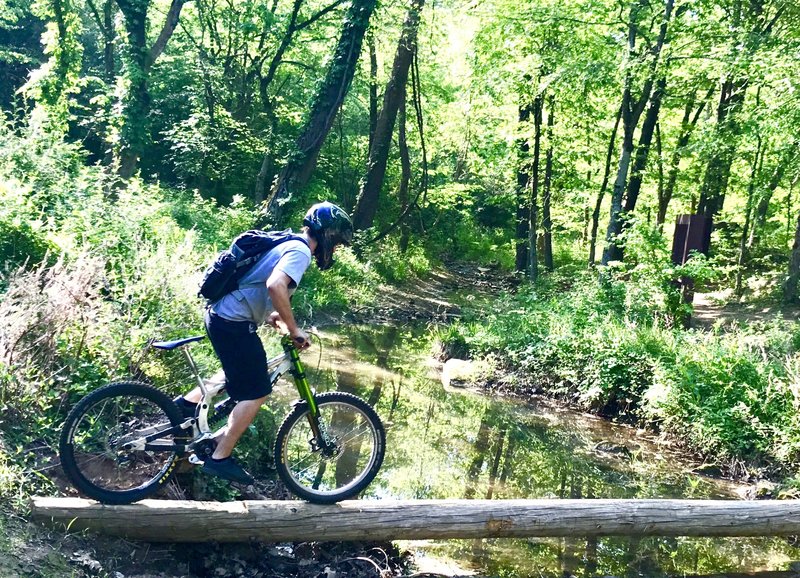 Water crossing on a telephone pole.