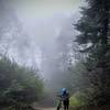 Hiking it near the top of Sugarpine Mountain in the cloud coverage