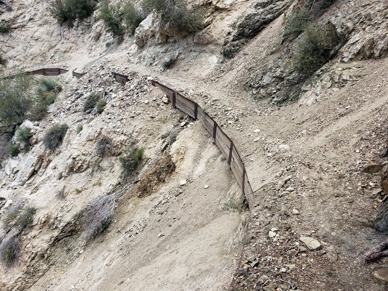 Trail is too eroded to ride, had to carry the bike here.