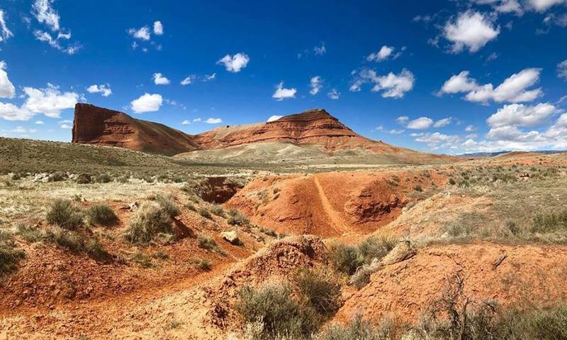 This is Devil's Leap. This 700 ft high formation is a prominent feature of our 90-mile and 56-mile Bad Medicine Races.