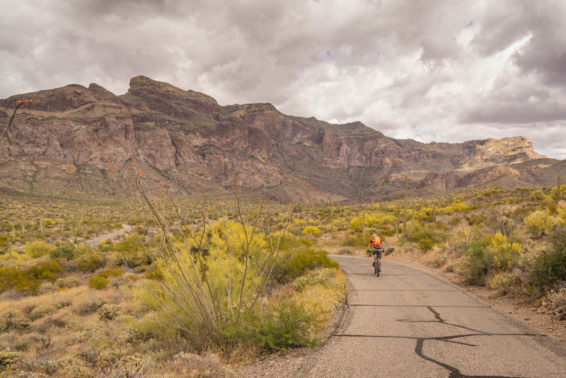 A few short asphalted sections make the climbs easier