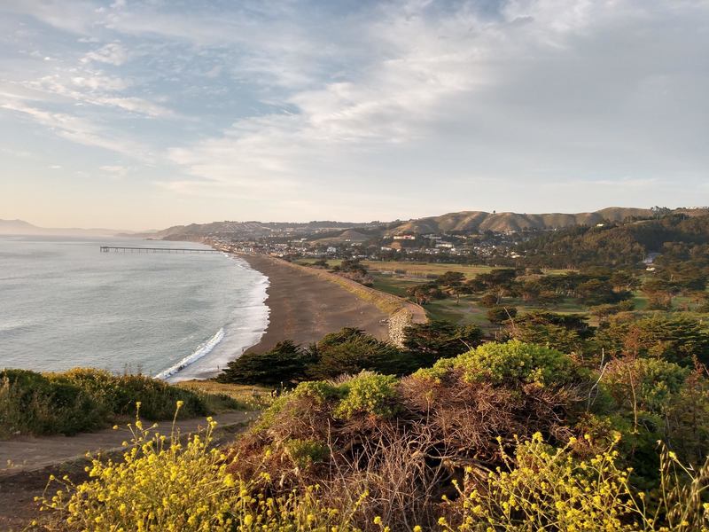 There is a bench at Mori Point that overlooks the Municpal Pacifica PIer. It's really beautiful. If you have an afternoon, bring a book and take a breather!