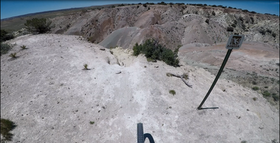 Dropping in to black diamond section near end of clockwise loop.