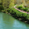 Biking along the Willamette North Bank Path.