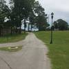 Facing east towards the tennis courts -- a later addition to the Dogwood Trail.