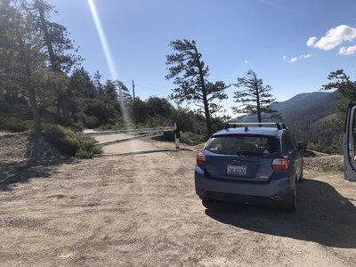 Gate to trail is closed to cars, but bikes and hikers are welcome!