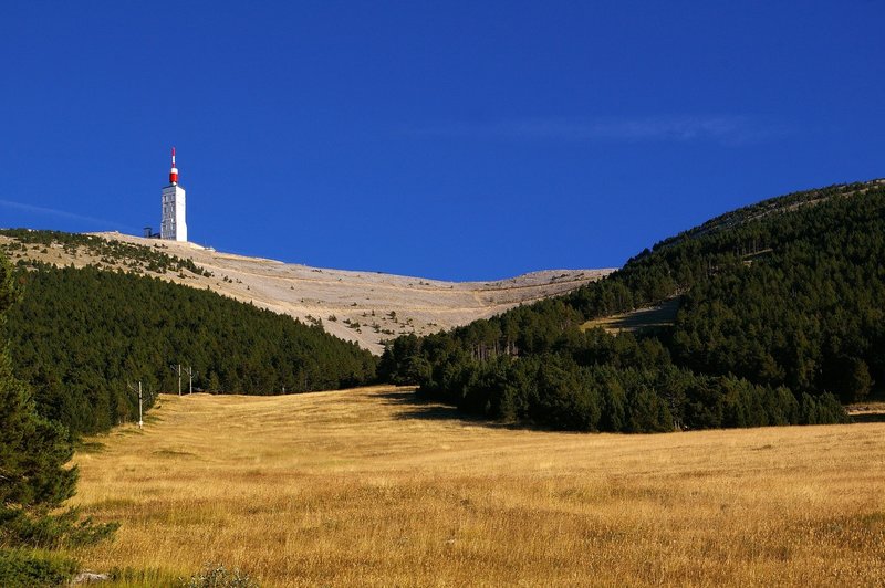 The weather tower on the summit of Mont Ventoux.