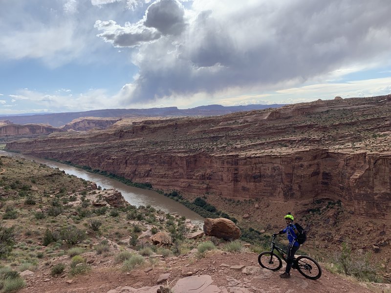 Posing alongside the Colorado River.