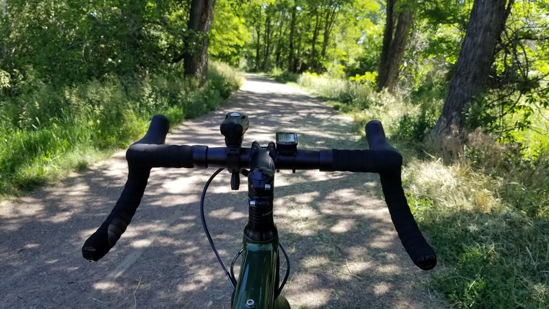 One of the wooded areas of the trail.