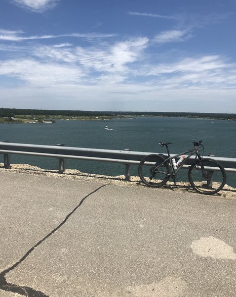 Riding across the dam was pretty cool -- especially nice to take a short break from the rocks!