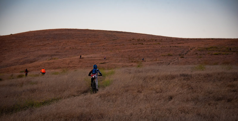 Riding up Cut Off trail