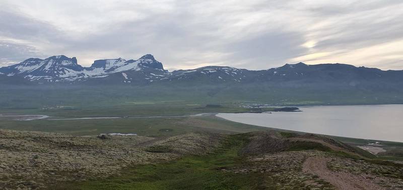 Overlooking Borgarfjörður eystri village - Mt. Dyrfjöll in the left background.