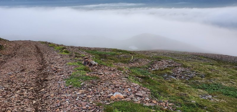 Top of Pagan. Stone Circles veers off to the left, while Pagan goes down to the right.