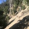 Steep, super sandy, barely even a bench trail. Sketchy! Check your brakes before dropping in.