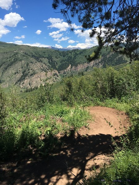 Everkrisp Trail looking east to the Gore Range and Meadow Mountain.