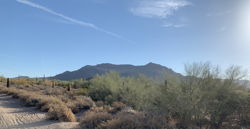 View of the mountains from a very loose portion of the trail