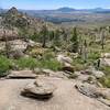 Pretty awesome views looking east over "box car" section and the cascading rock terrain. Technical and fun.