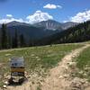 Start of Upper Roof of the Rockies, looking at Parry Peak (center) and James Peak (left).