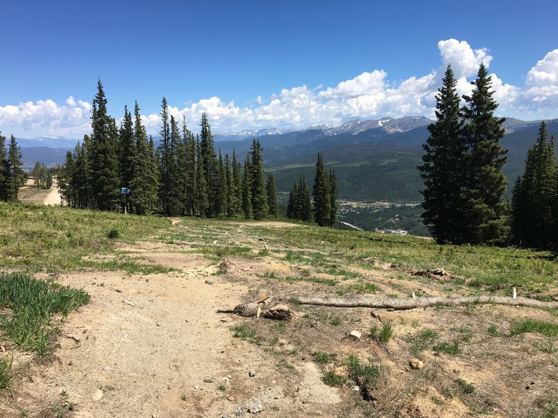 Looking back down the valley while riding Upper Roof of the Rockies.