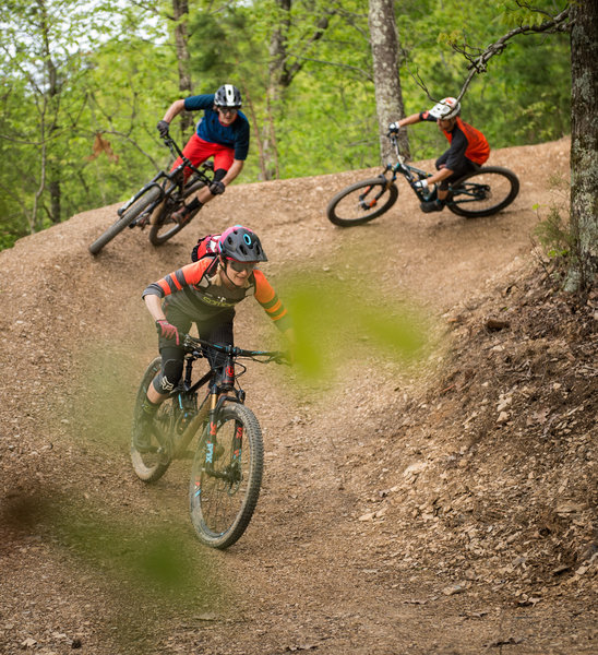 Get stoked on some big berms along the Chickalah Loop Trail.