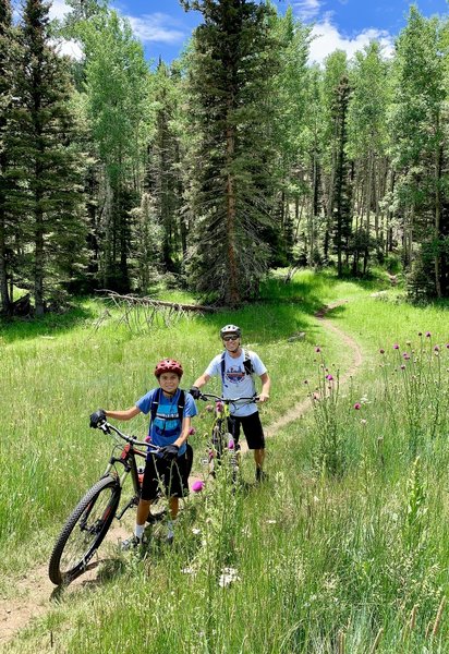 Coyote Trail as it crosses Elk Meadow before dipping back into singletrack.