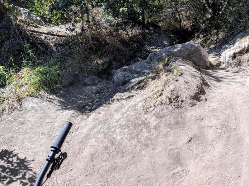 This is the one place you'll have to dismount and walk/carry your bike up two small sets of rock steps.