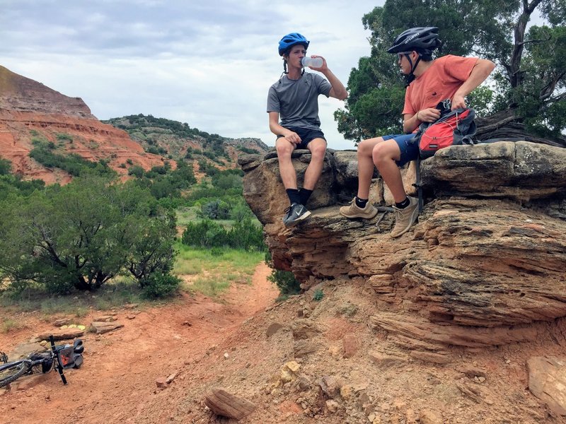 Taking a break on Juniper Cliffside.  Look for roadrunners.