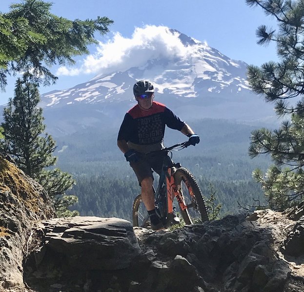 Descending the Dog River Trail with Mt Hood in the background...