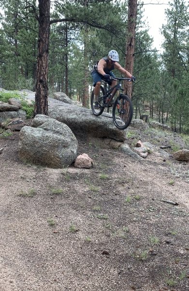 Good sized drop riding mini tour of buffalo creek, a lot of fun rock formations to play around with.