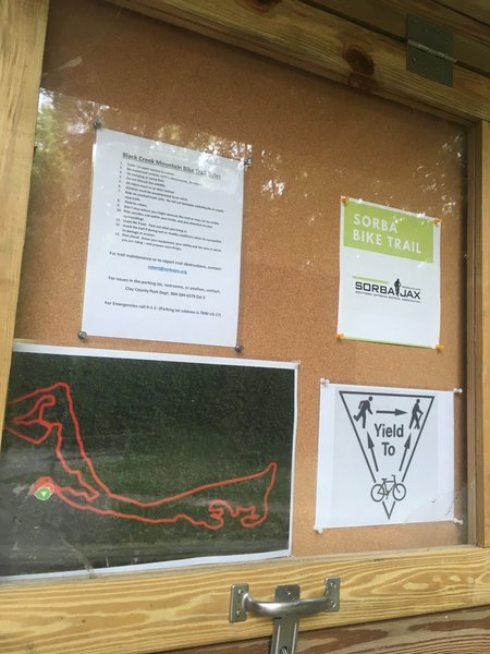 Trail map and some rules posted by trailhead