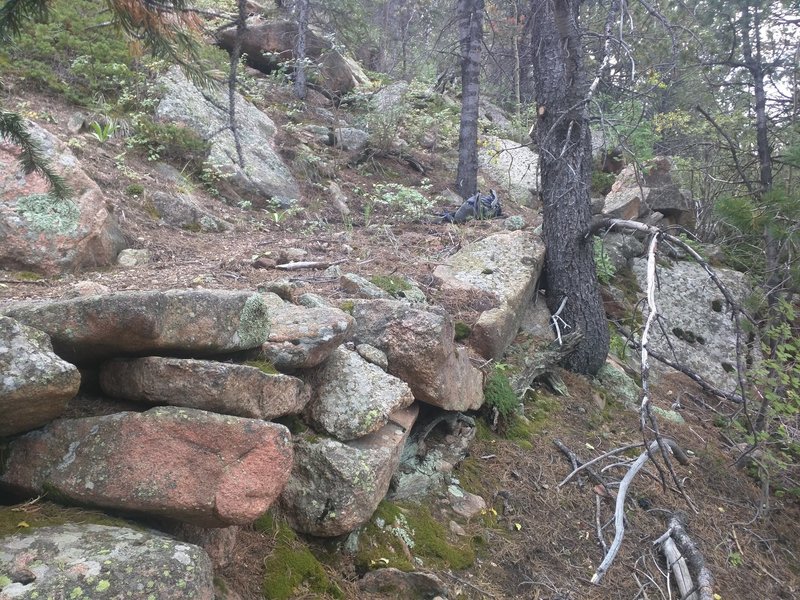 Rock walls on Cabin Creek Trail