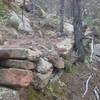 Rock walls on Cabin Creek Trail