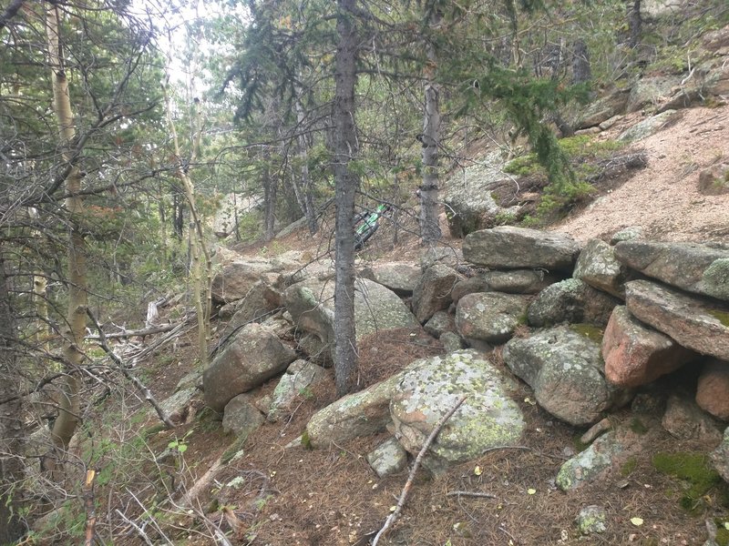 Rock walls on Cabin Creek Trail