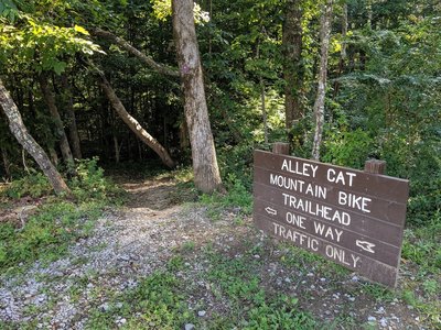 Alley Cat Mountain Bike Trailhead Sign