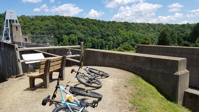 Looking out from the top of the Conemaugh River dam.