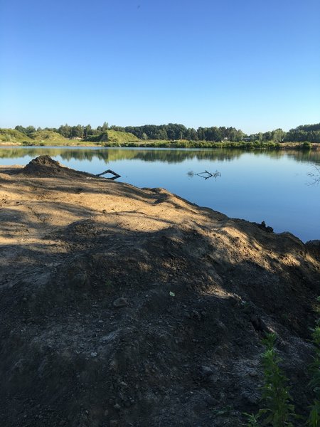 Trail in the middle of the lake