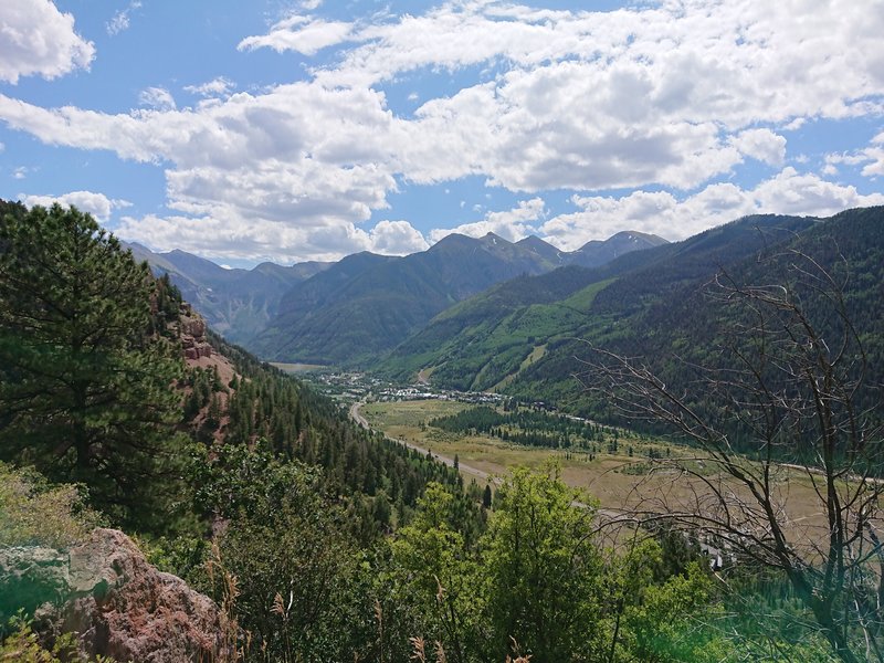 A view of Telluride from Mill Creek Road.