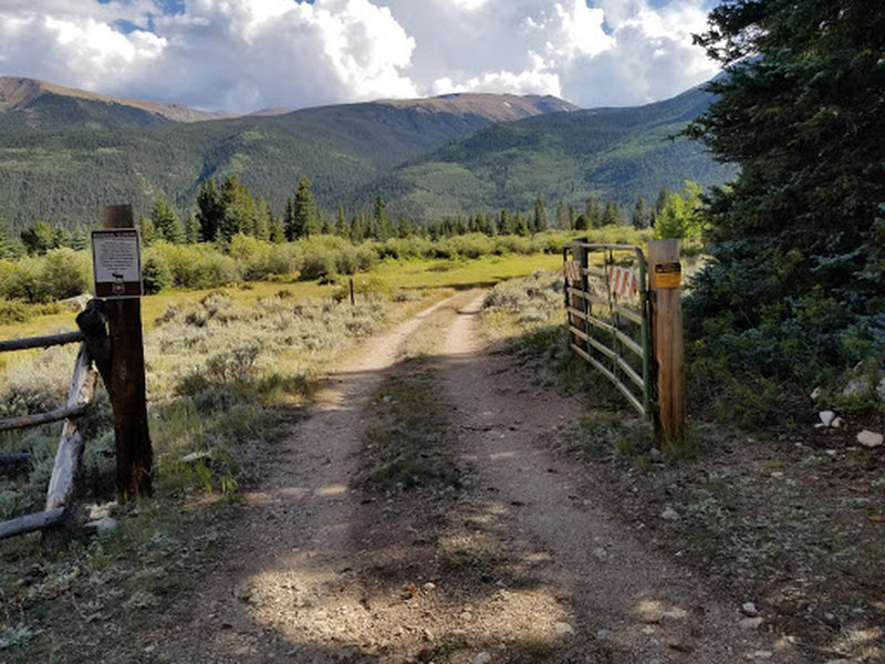 Gate to Forest Service road.