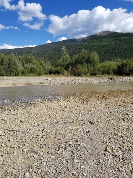 Crossing the river.