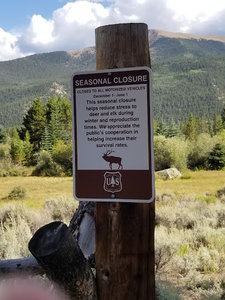 Seasonal closure sign.