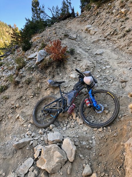 One of the steeper loose sections on the North Fork of Ross Fork.