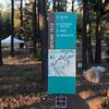 Trail marker/map at the junction of Skyline trail and Skyline Road (2N10).