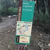 Trail marker/map at the junction of Skyline Road (2N10) to Fall Line.