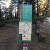 Trail marker/map at the junction of Skyline Road (2N10), Radford Road, Skyline Trail, and Pirates.