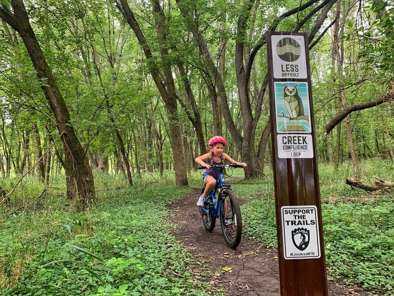 Target audience #mtbkid enjoying local dirt singletrack on the Creek Confluence trail.