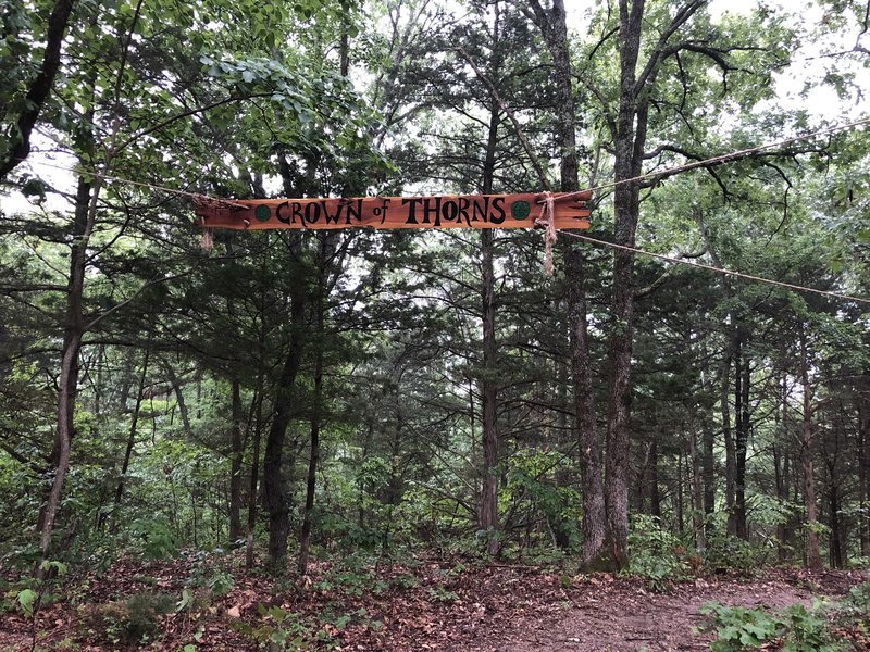 Check out the actual crown of thorns on this green downhill trail.